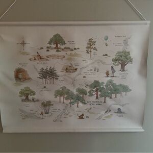 Winnie the Pooh Christopher Robin tapestry map